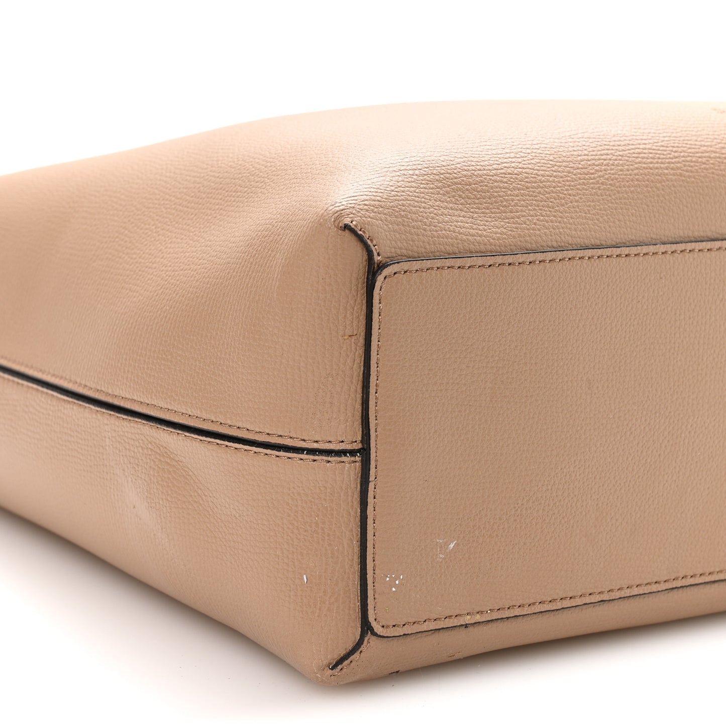 Grainy Calfskin Haymarket Check Medium Reversible Tote Camel