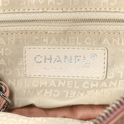 Chanel Canvas Woven Lambskin Lax Accordion Hobo Pink 6 of 12