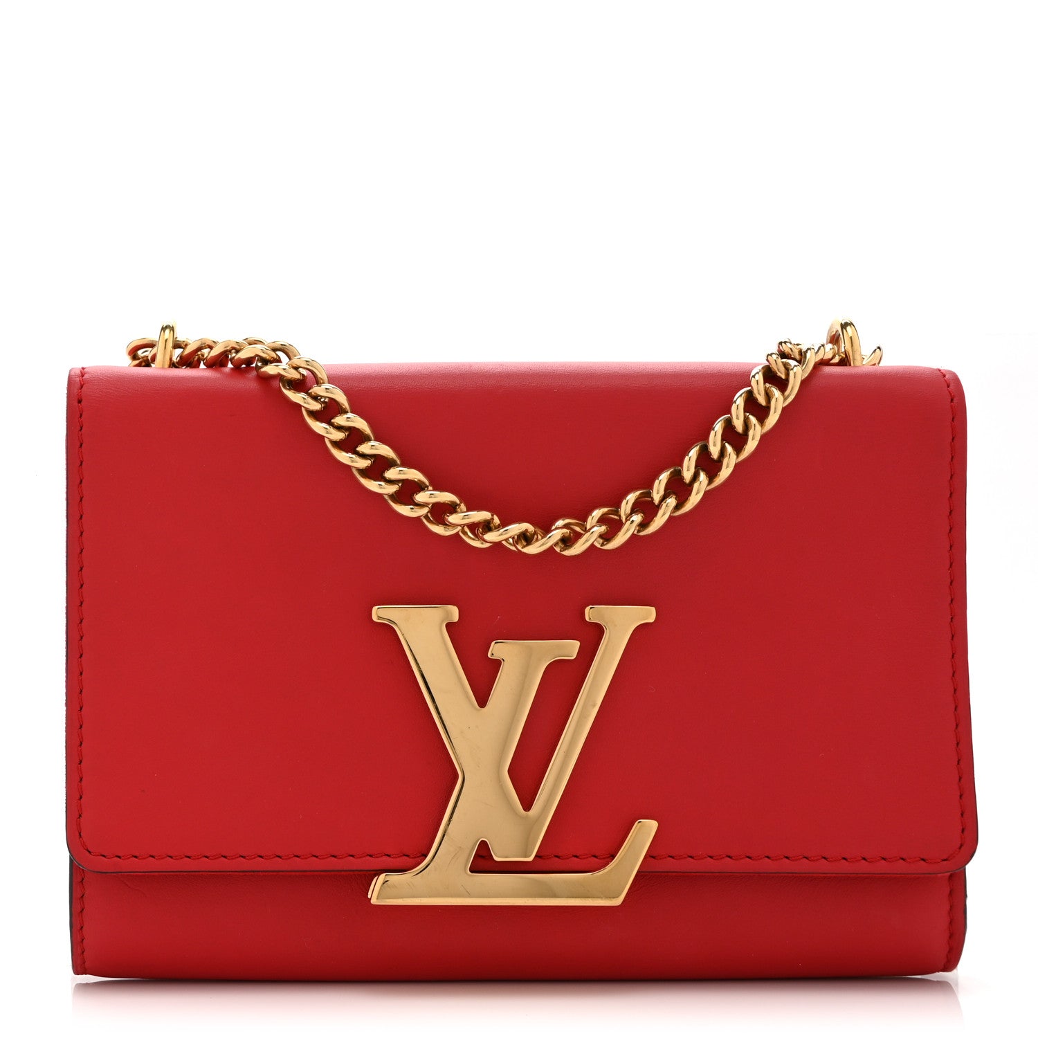 Louis Vuitton Calfskin Chain Louise MM Red 1 of 10