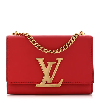 Louis Vuitton Calfskin Chain Louise MM Red 1 of 10