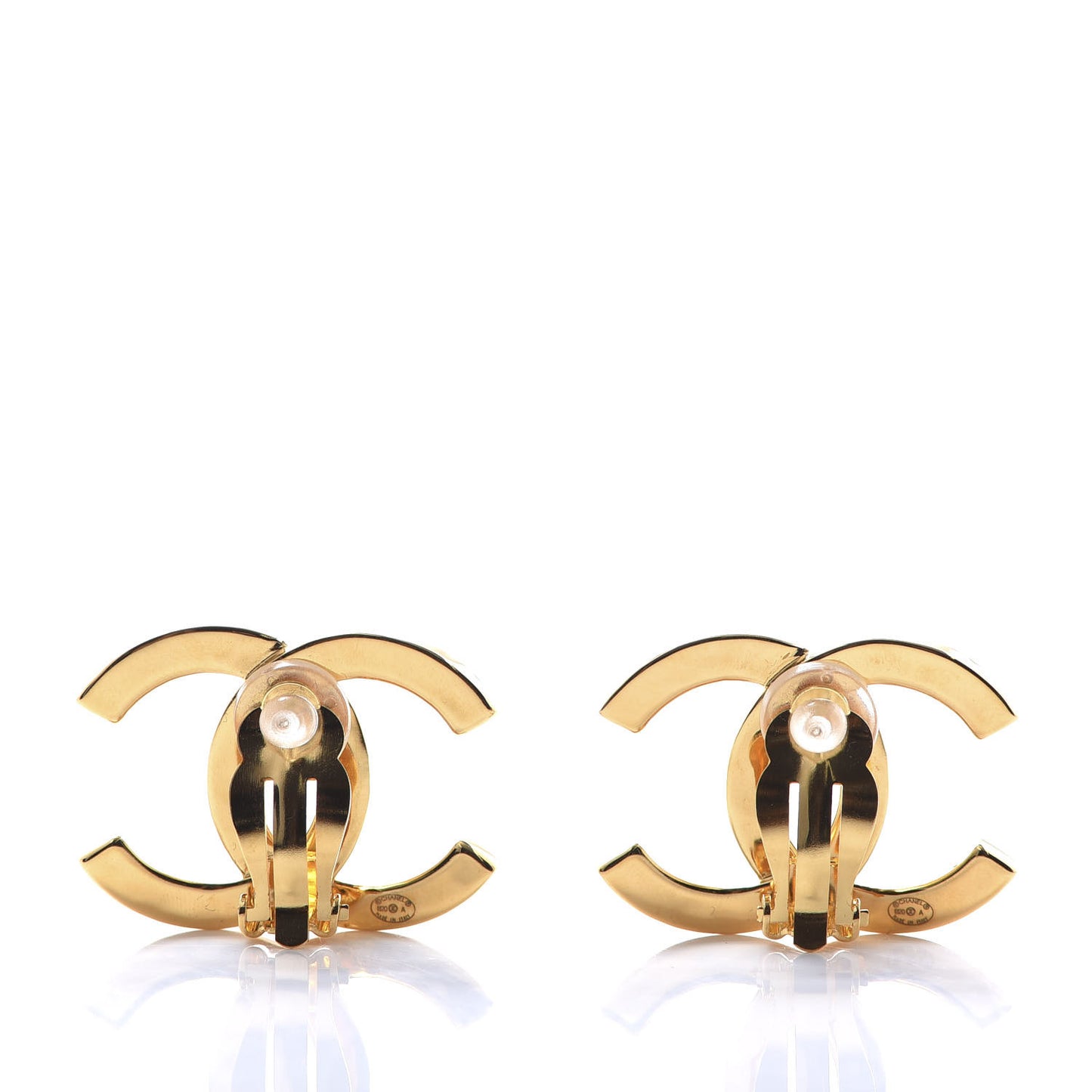Metal Large Paris Clip On Earrings Gold