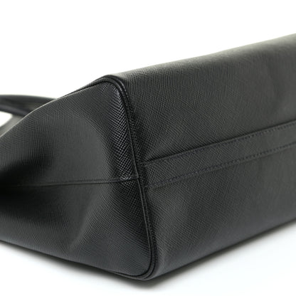 Prada Saffiano Cuir Medium Tote Black Fuoco 5 of 15