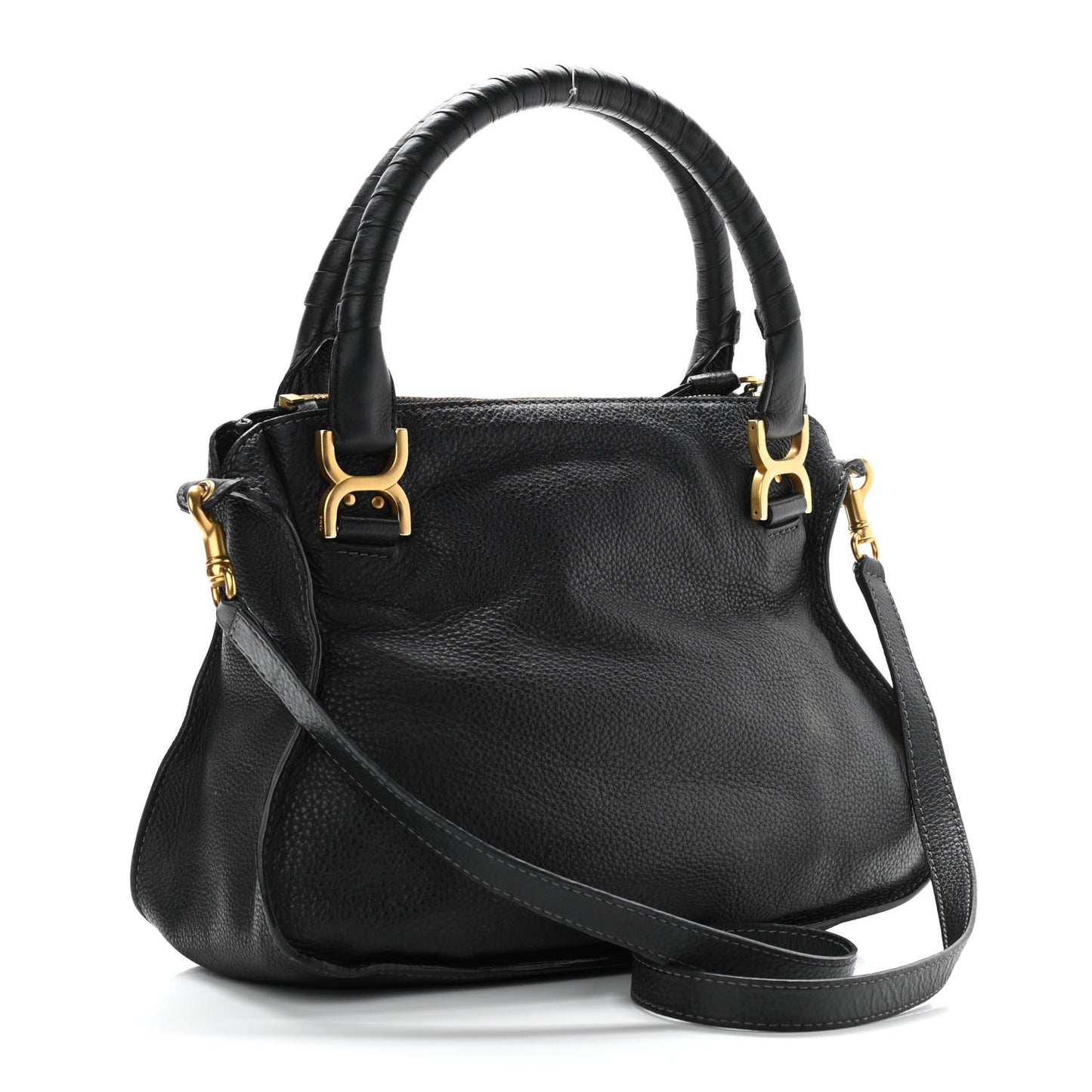 Calfskin Medium Marcie Satchel Black