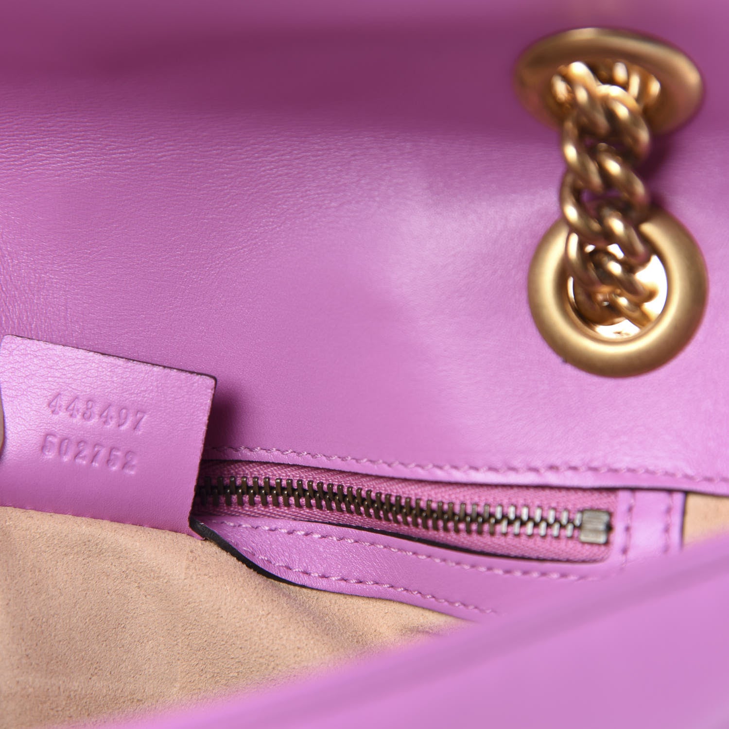 Gucci Calfskin Matelasse Small GG Marmont Shoulder Bag Candy Mousse 8 of 9