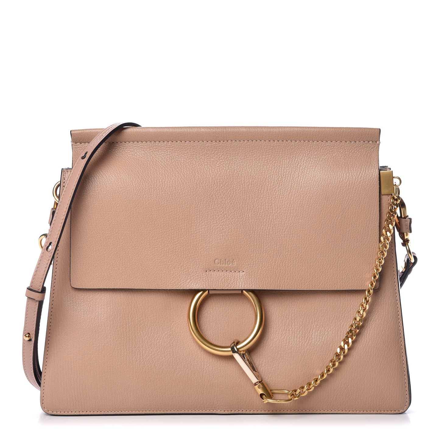 Goatskin Medium Faye Shoulder Bag Biscotti Beige