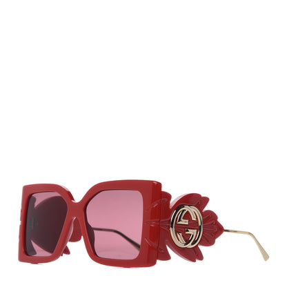 Gucci Acetate Square Frame Wing Sunglasses GG0535S Red 1 of 8