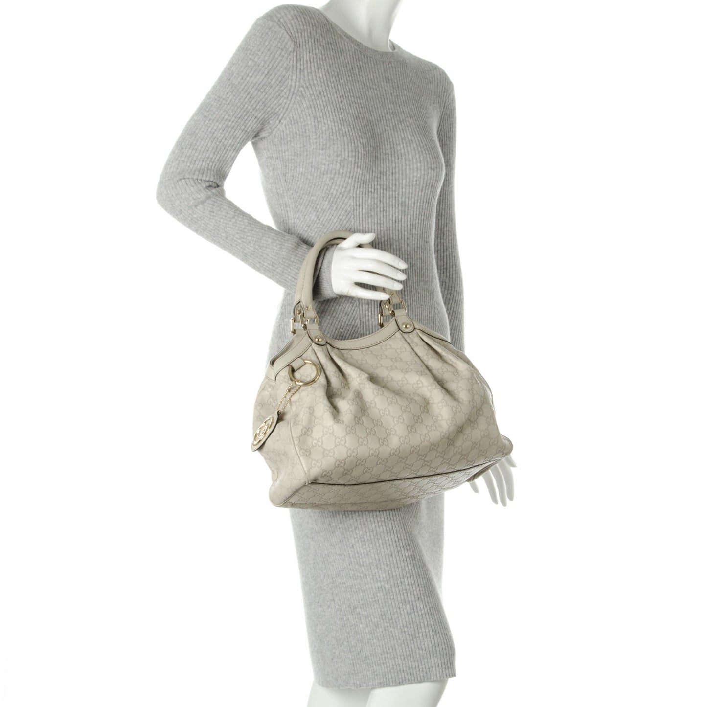 Guccissima Medium Sukey Tote Mystic White