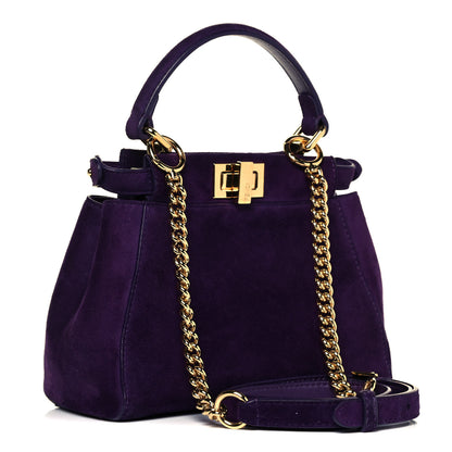 Fendi Chamois XS Peekaboo Iconic Satchel Viola Plus 4 of 11
