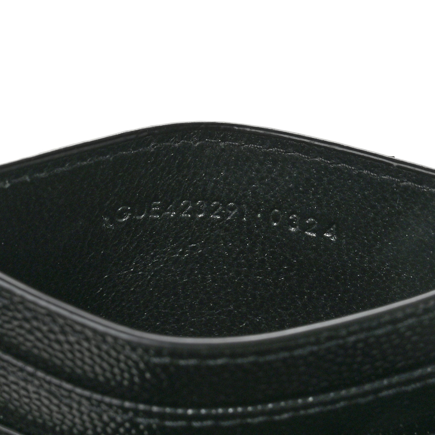 Grain De Poudre Matelasse Chevron Monogram Credit Card Case Black