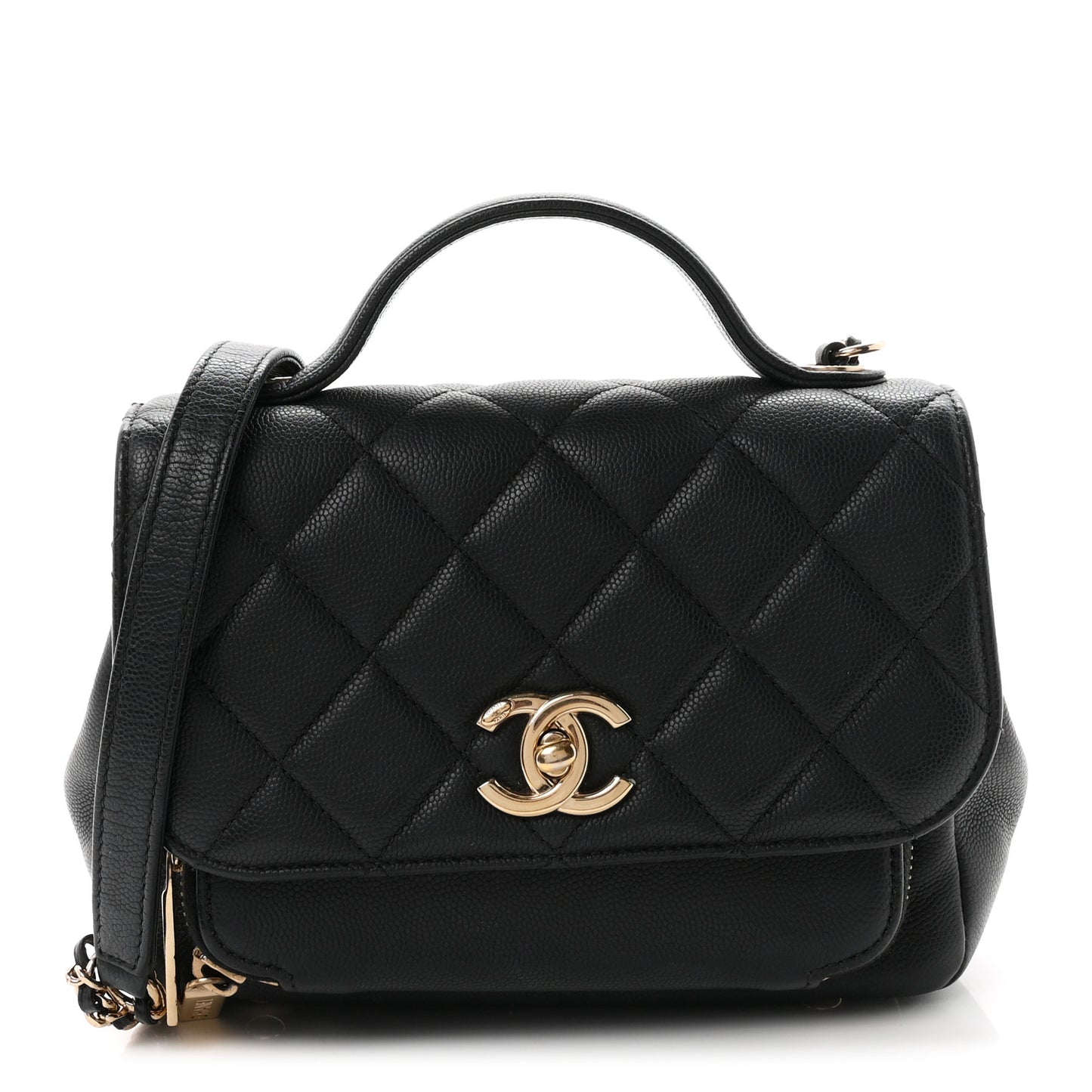 Caviar Quilted Small Business Affinity Flap Black