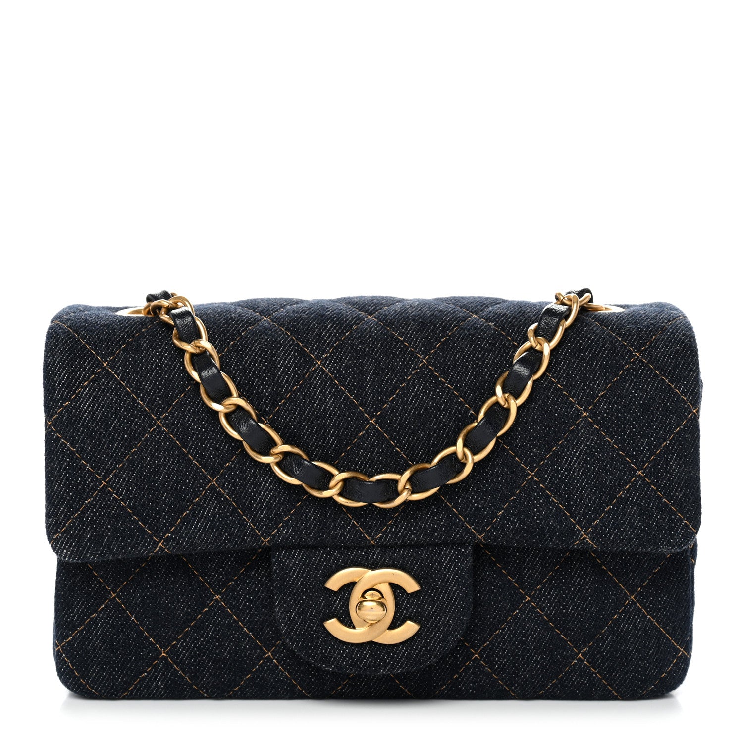 Chanel Denim Quilted Mini Rectangular Flap Dark Blue 1 of 11