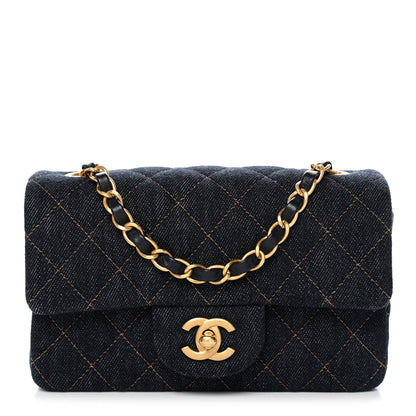 Chanel Denim Quilted Mini Rectangular Flap Dark Blue 1 of 11