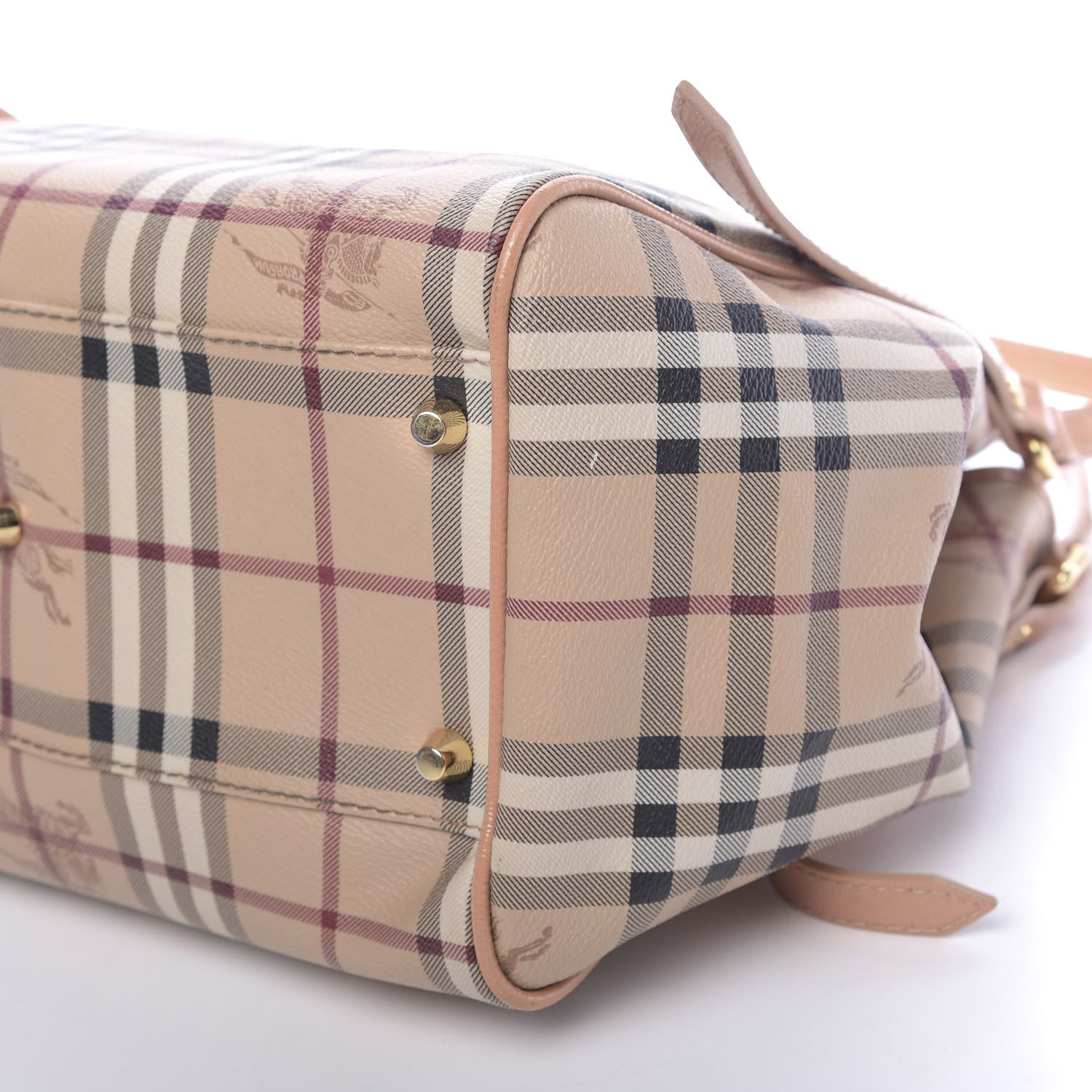 Burberry Haymarket Check Small Canterbury Tote Pale Coral Pink 13 of 14