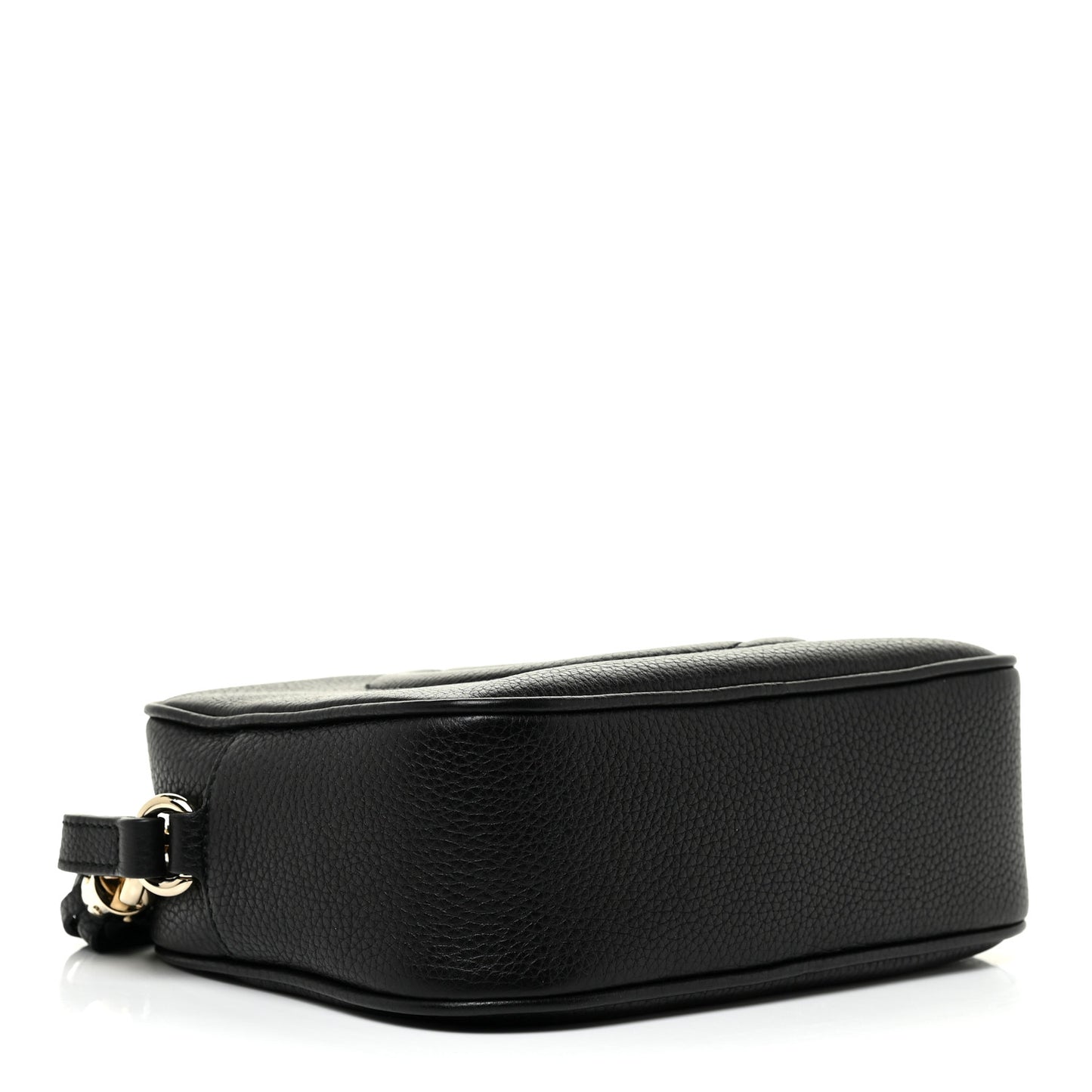 Pebbled Calfskin Small Soho Disco Bag Black
