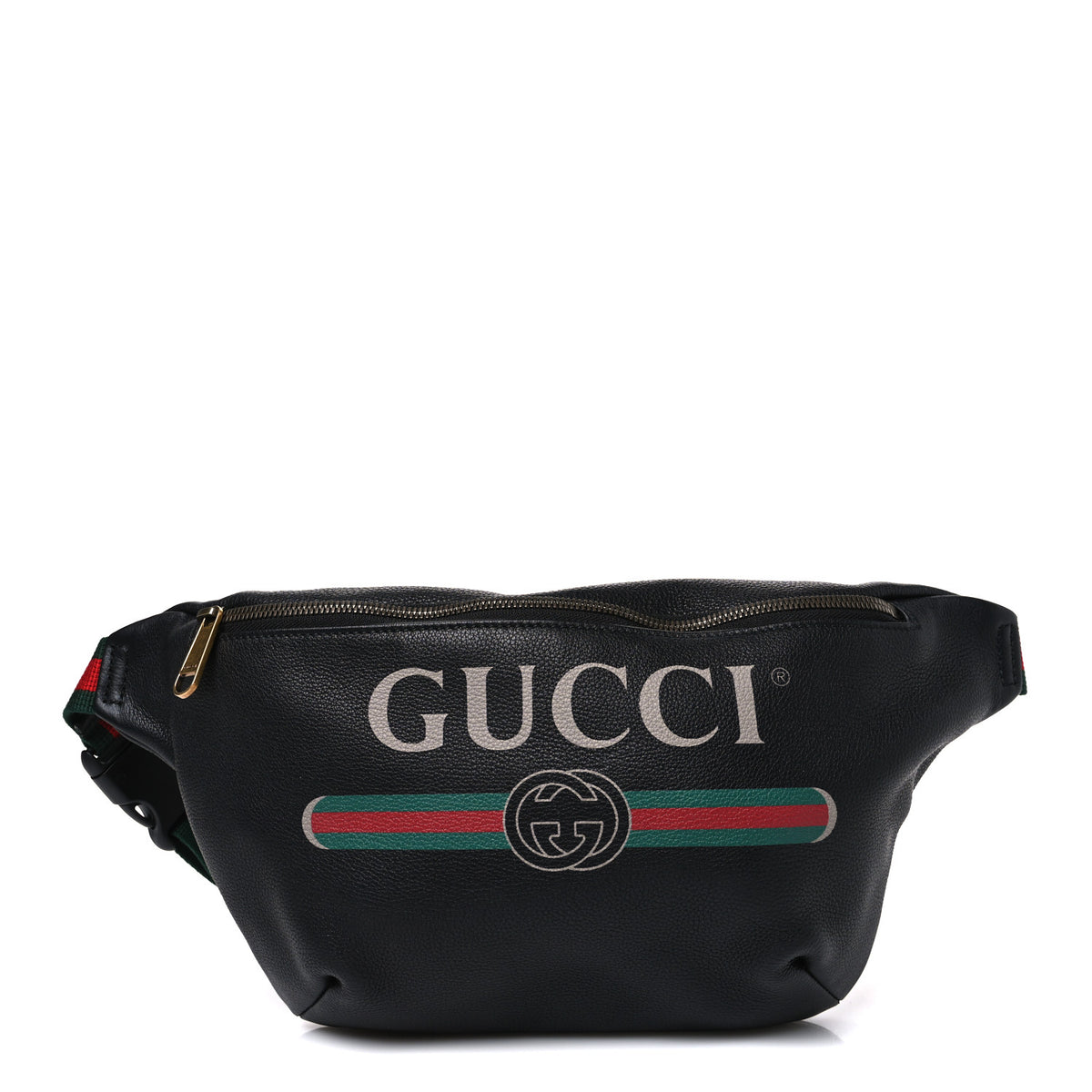 Grained Calfskin Logo Belt Bag Black
