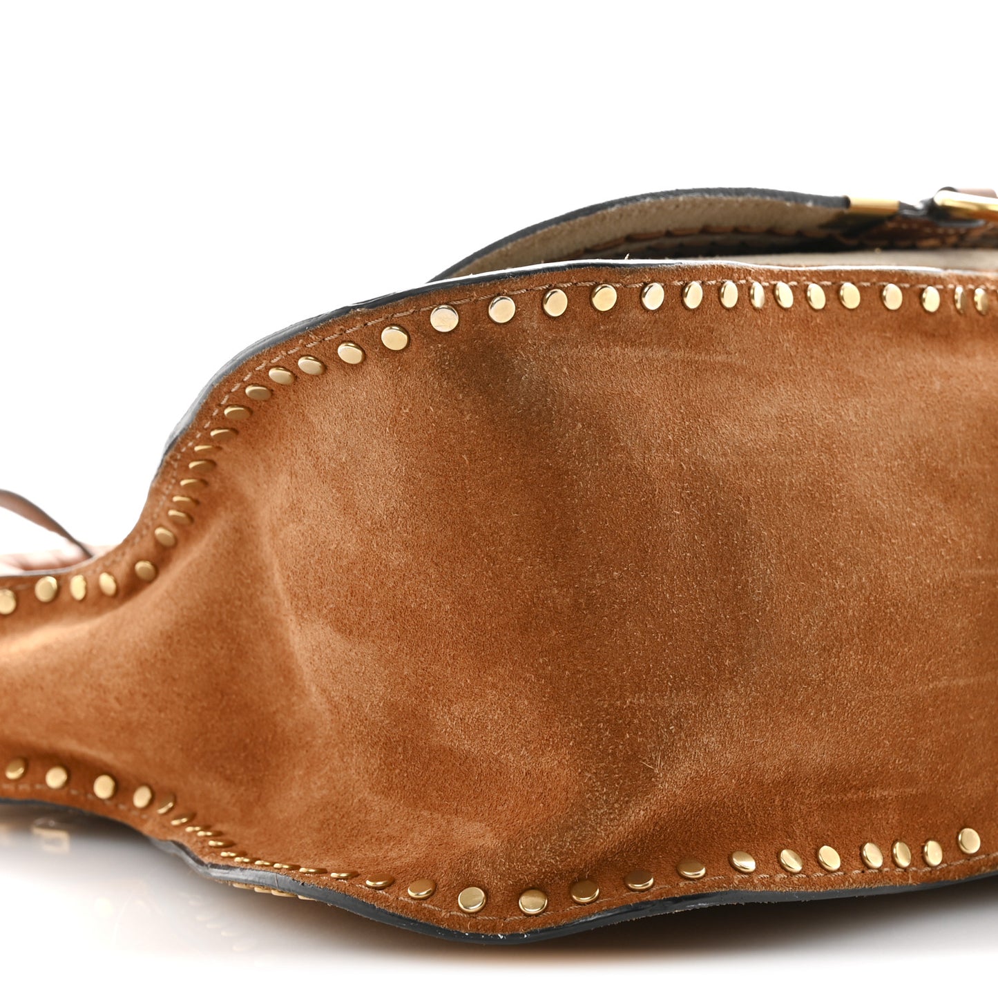 Suede Calfskin Braided Medium Marcie Satchel Caramel