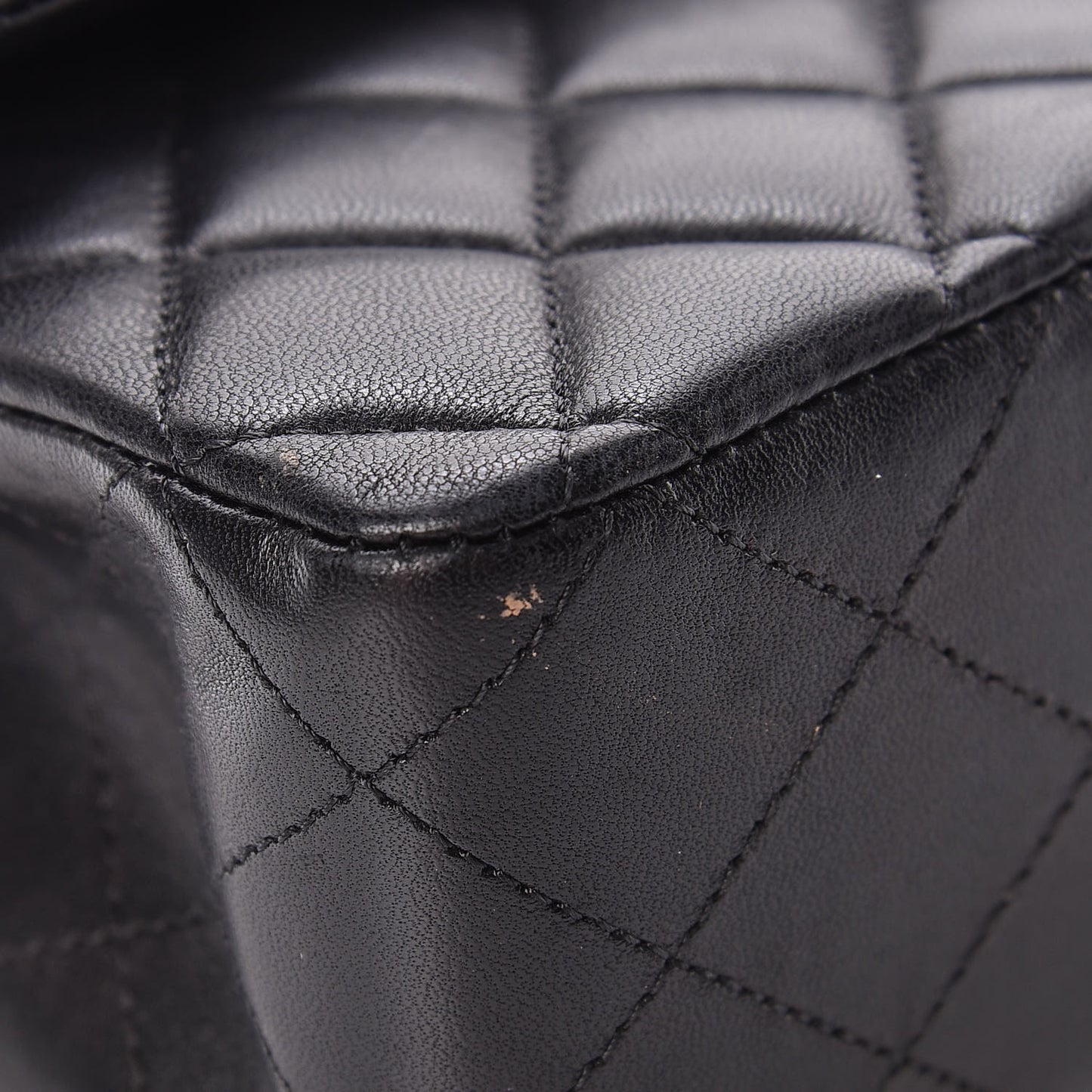 Lambskin Quilted Medium Double Flap Black