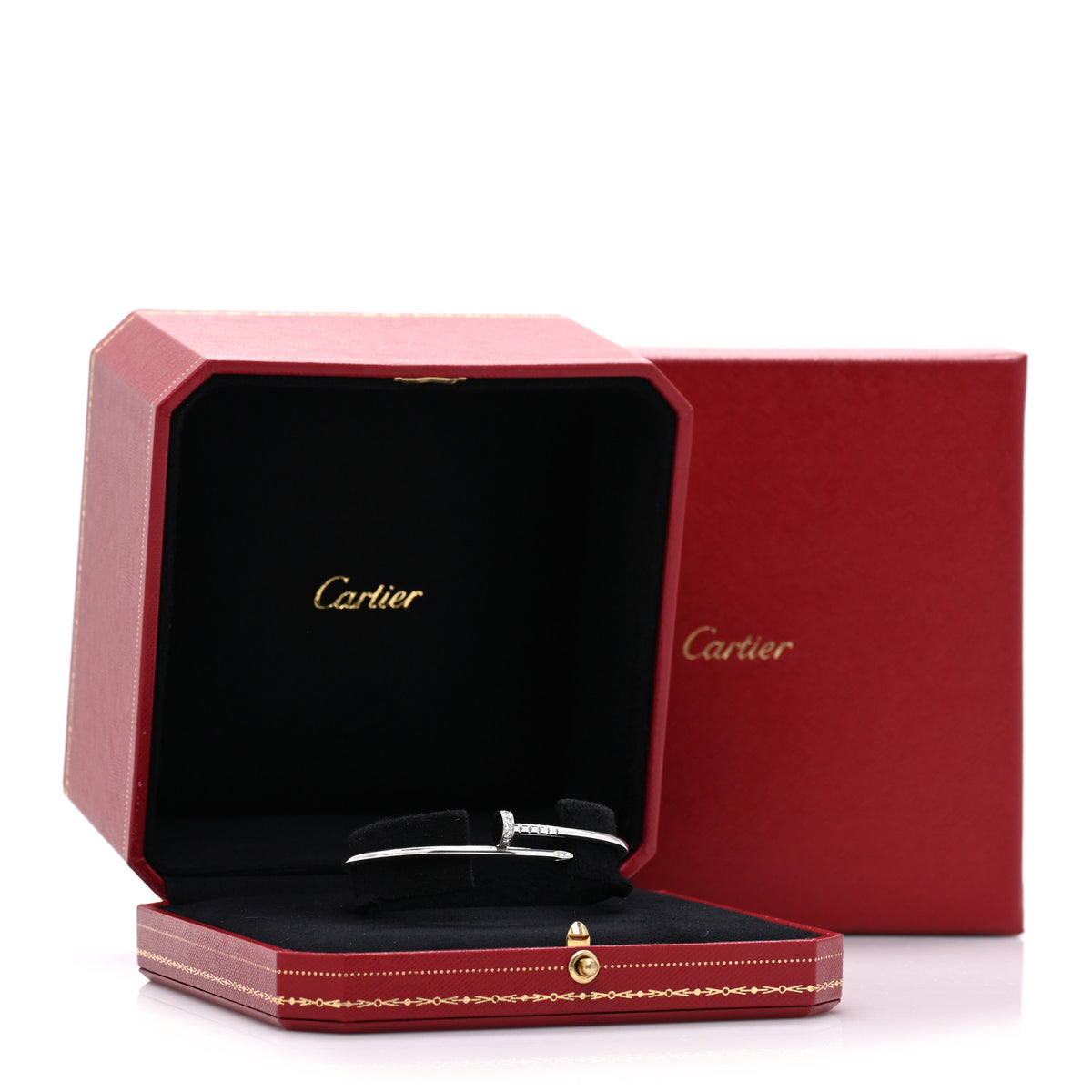 Cartier 18K White Gold Diamond Small Juste Un Clou Bracelet 16 5 of 5