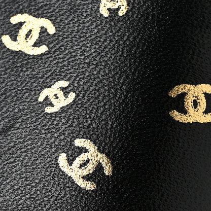 Chanel Printed Lambskin Patent Calfskin CC Slingbacks 39 Black Gold 10 of 11