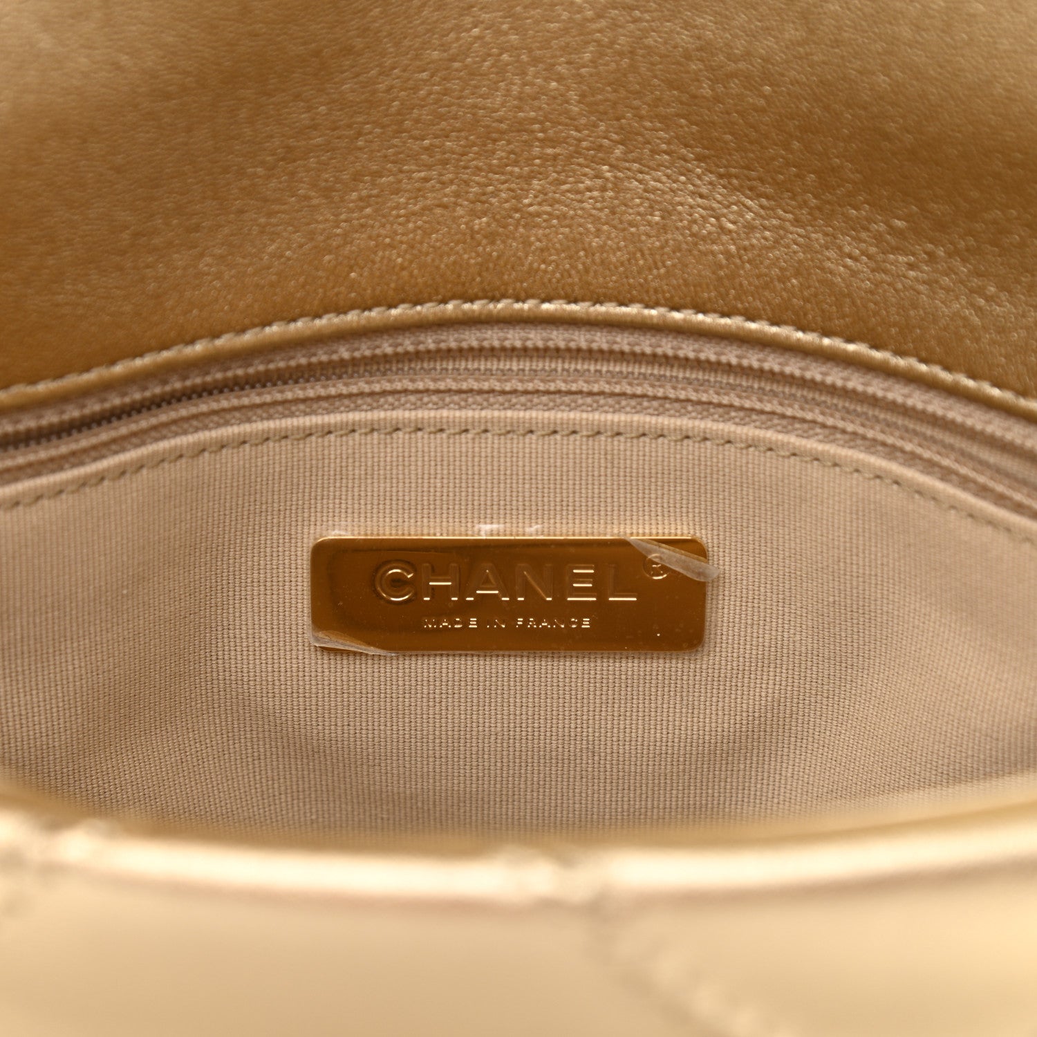 Chanel Metallic Lambskin Stitched Medium Chanel 19 Flap Gold 6 of 11