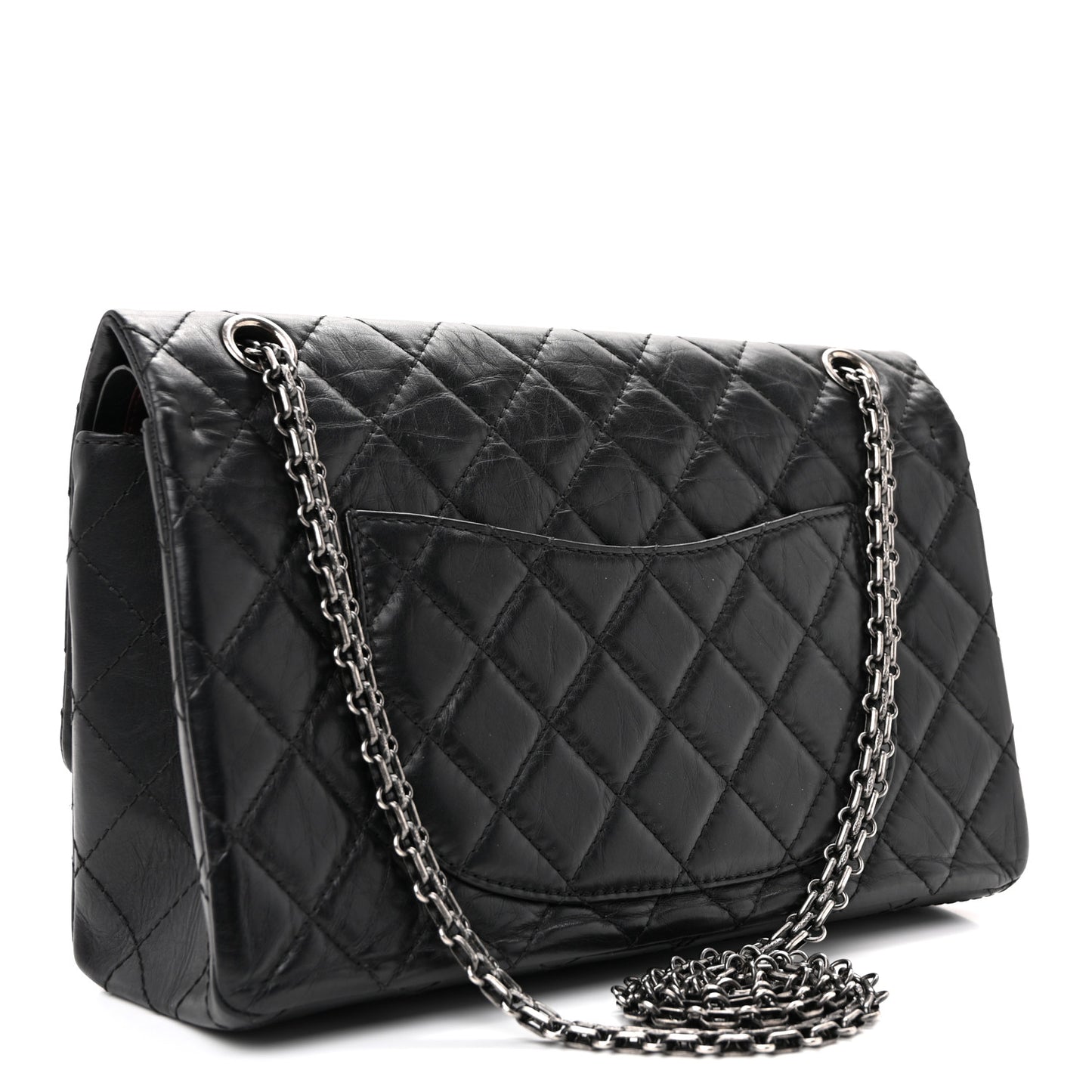 Aged Calfskin Quilted 2.55 Reissue 226 Flap Black