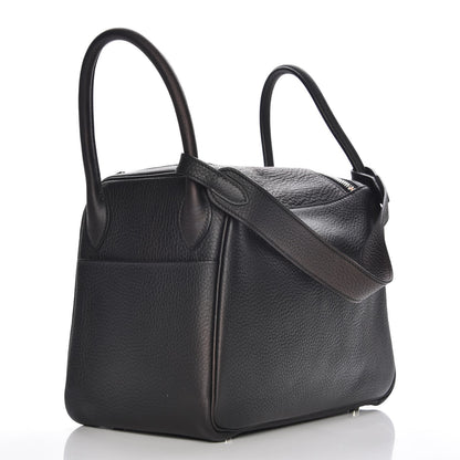 Hermes Taurillon Clemence Lindy 30 Black 3 of 7
