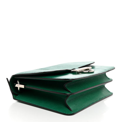 Salvatore Ferragamo Calfskin Reptile Embossed Joanne Crossbody Emerald Green 4 of 10