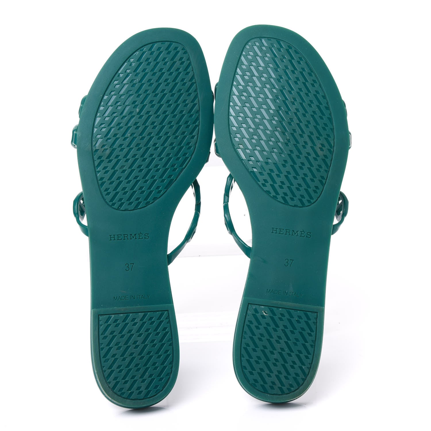 Hermes TPU Rivage Sandals 37 Vert d'Ete 5 of 9