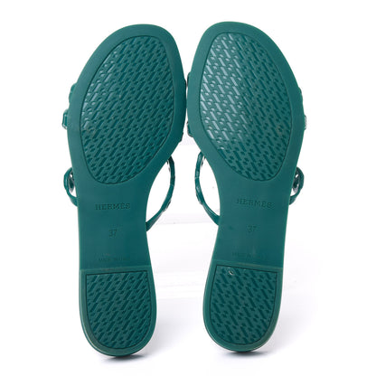 Hermes TPU Rivage Sandals 37 Vert d'Ete 5 of 9