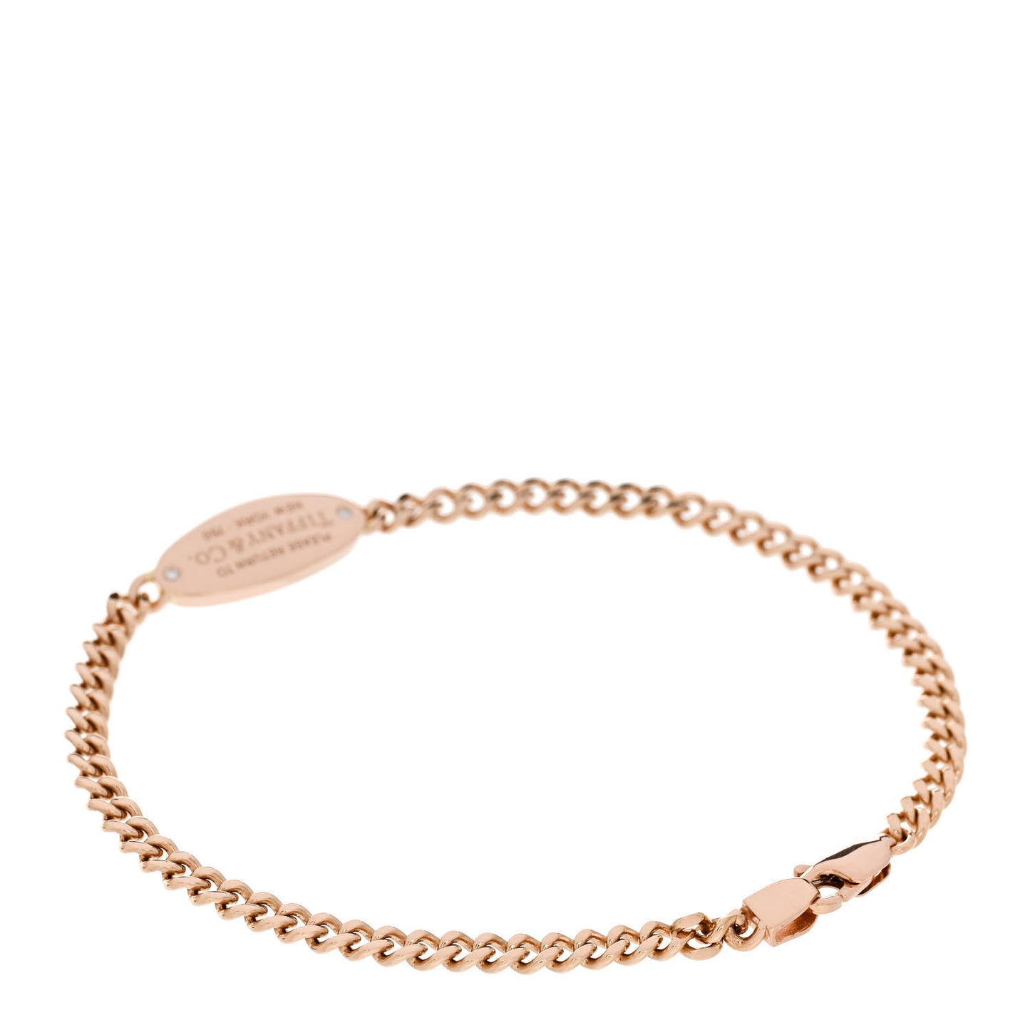 18K Rose Gold Diamond Return To Tiffany Oval ID Bracelet