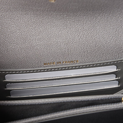 Chanel Caviar Quilted Medium Boy Flap Wallet Grey 6 of 8