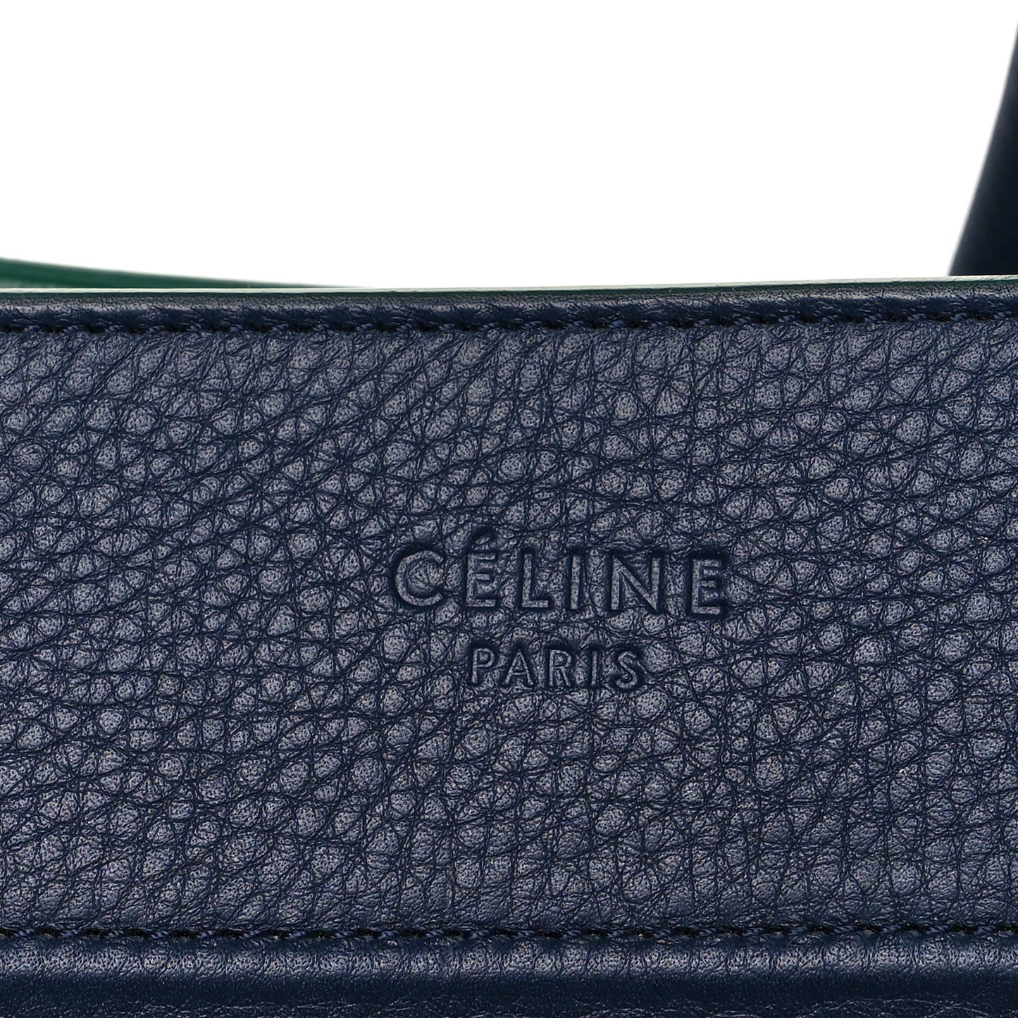 Supple Calfskin Medium Phantom Luggage Navy Blue Green Trim