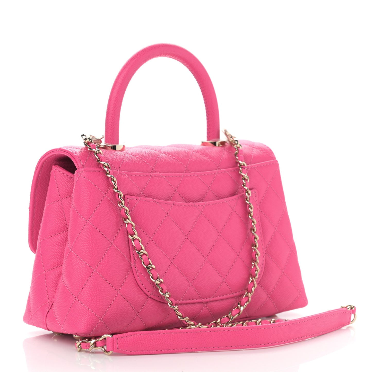 Caviar Quilted Mini Coco Handle Flap Rose