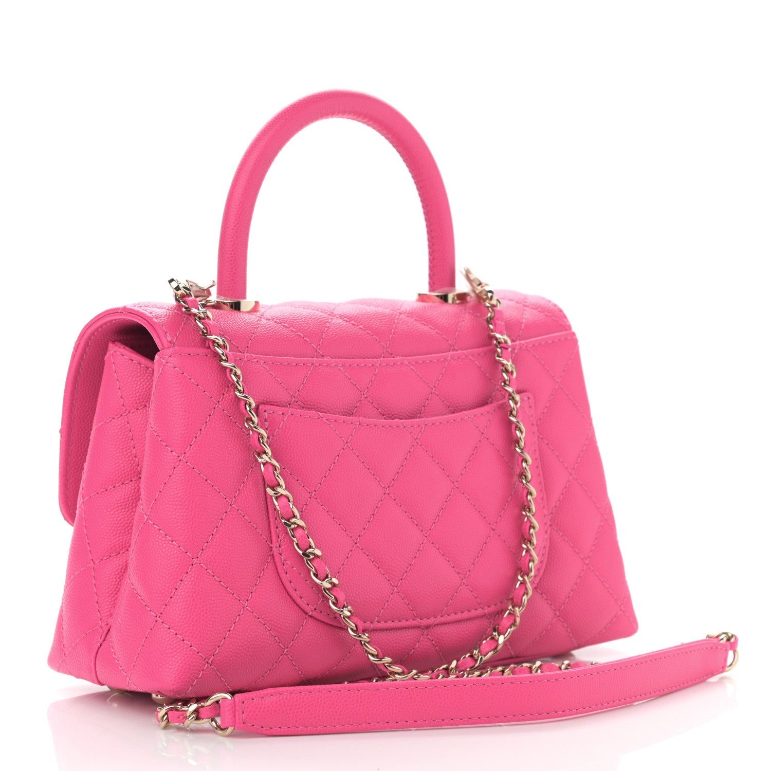 Chanel Caviar Quilted Mini Coco Handle Flap Rose 3 of 9