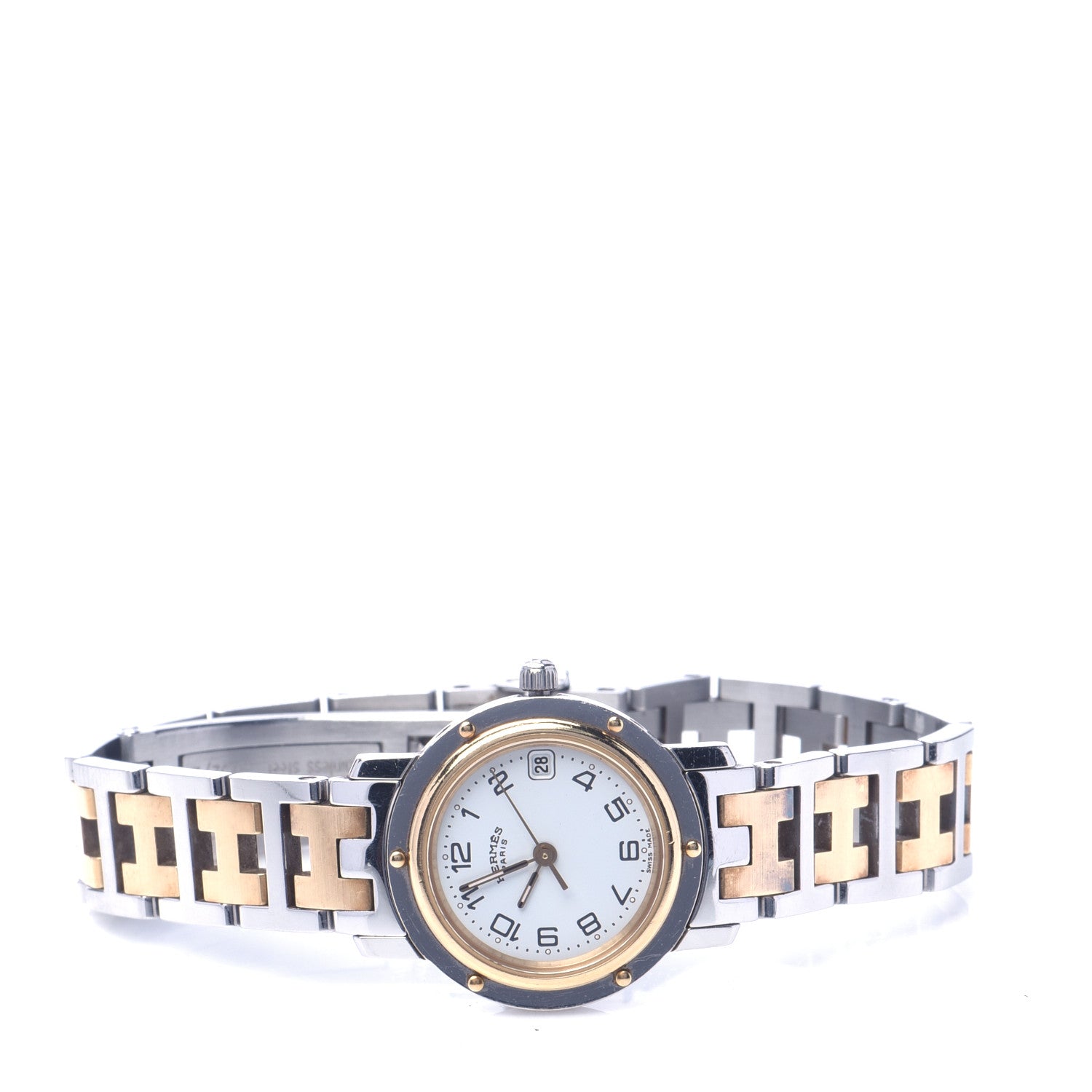 Hermes Stainless Steel 24mm Clipper Quartz Watch Gold 2 of 5