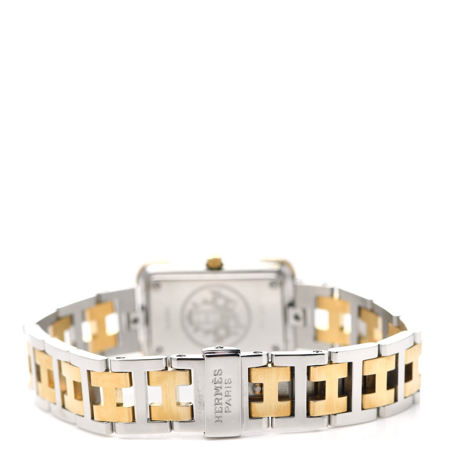 Hermes Stainless Steel 18mm Rectangle Croisiere Quartz Watch Gold 6 of 8