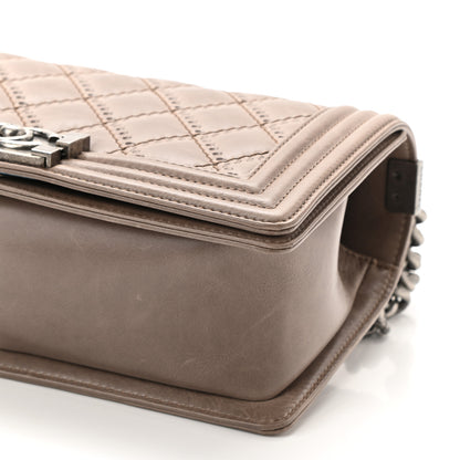 Chanel Calfskin Double Stitch Medium Boy Flap Brown 10 of 11