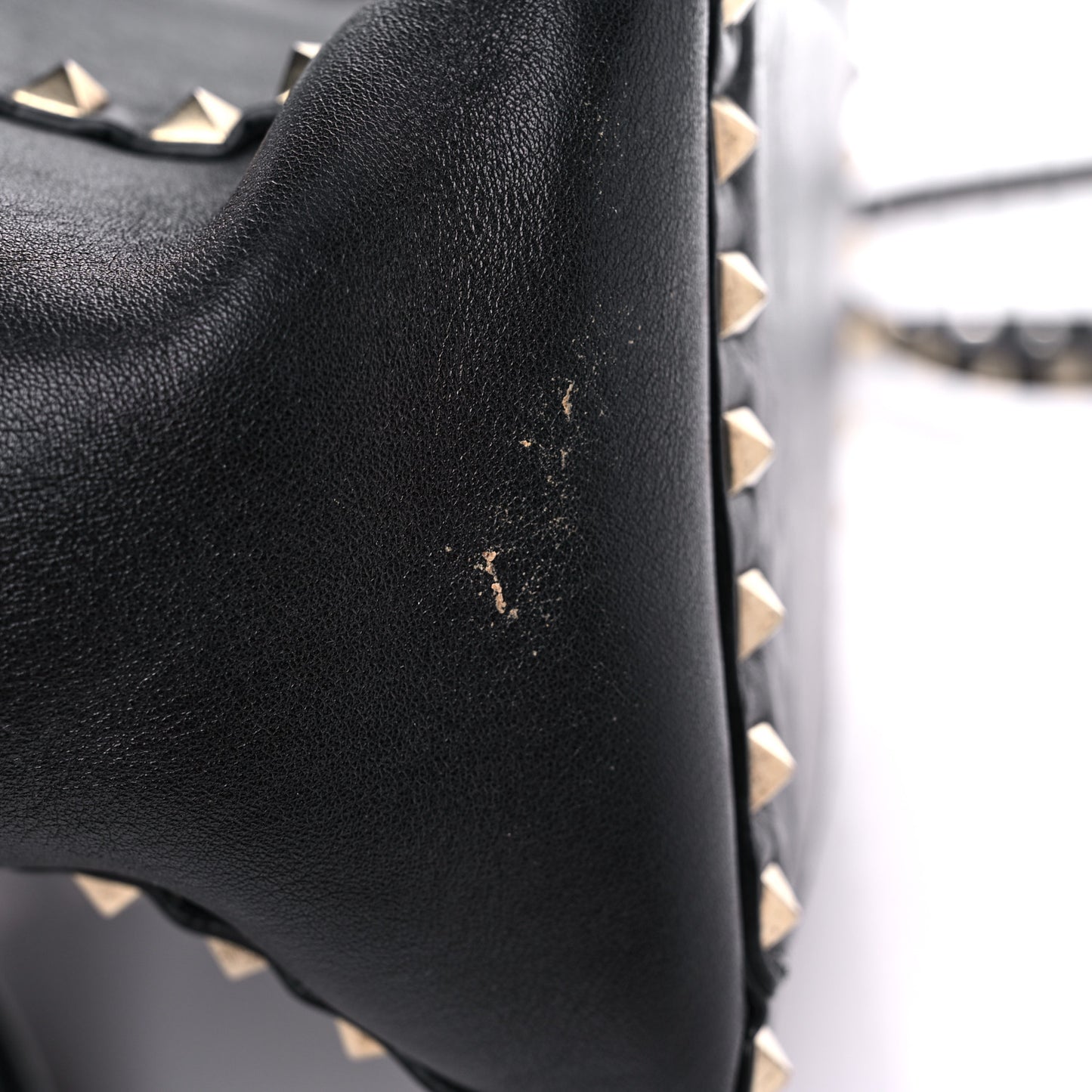 Vitello Rockstud Double Handle Tote Black