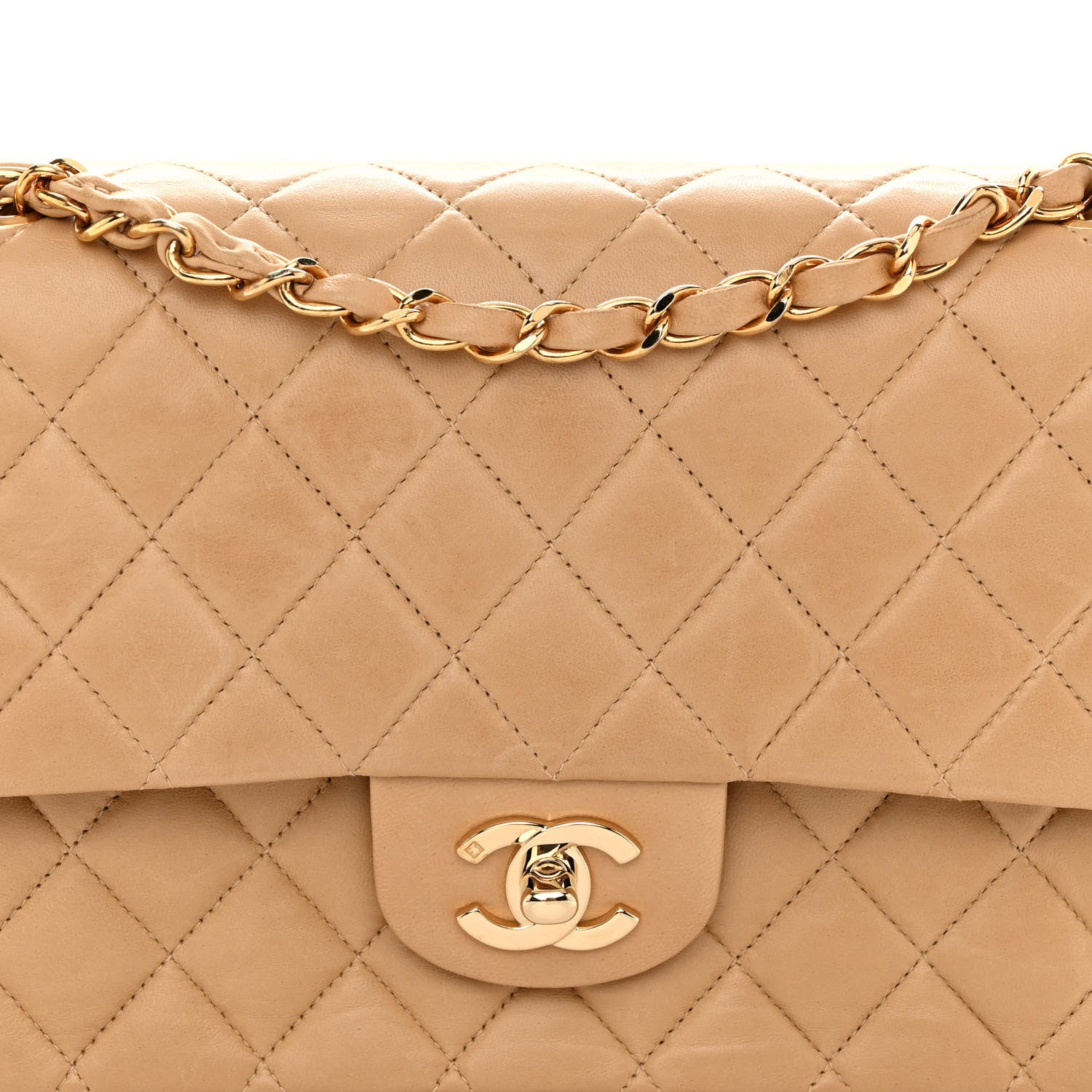 Chanel Lambskin Quilted Small Double Flap Beige 8 of 11