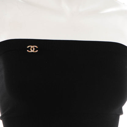 Chanel Crystal CC Mini Brooch Gold Multicolor 2 of 4