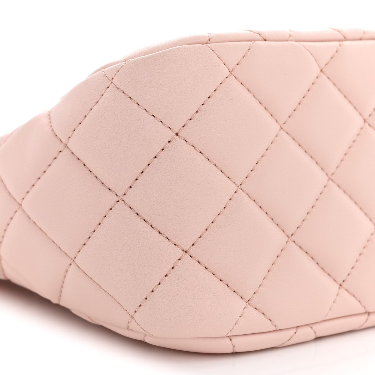 Lambskin Quilted Small Pearl Crush Hobo Light Pink