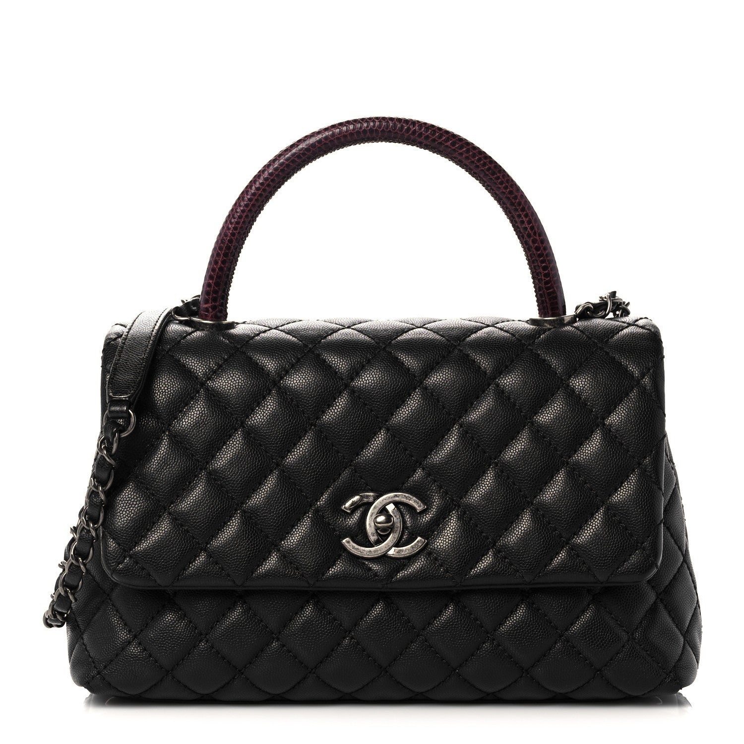 Chanel Caviar Lizard Quilted Small Coco Handle Flap Black 1 of 13