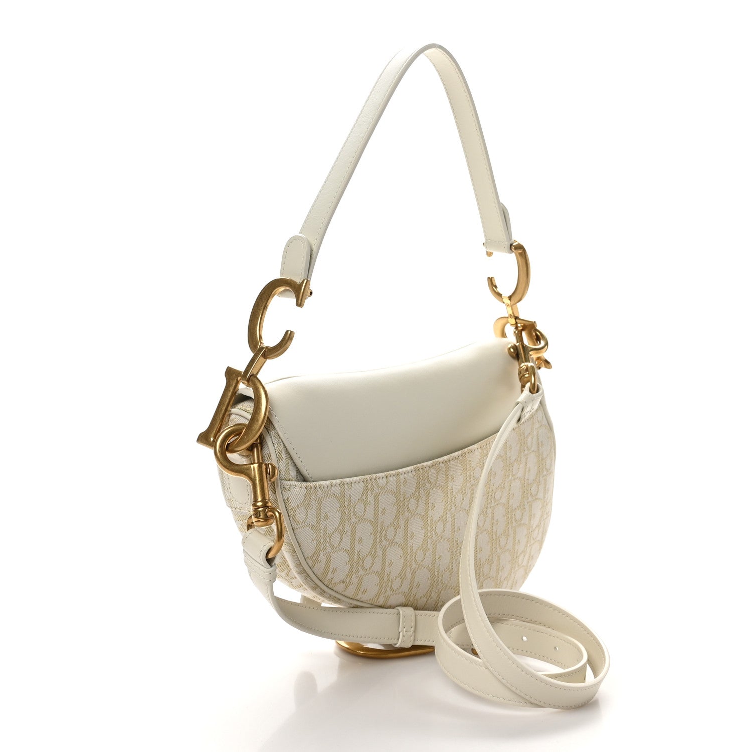 Christian Dior Oblique Smooth Calfskin Saddle Bag With Strap Latte 3 of 10