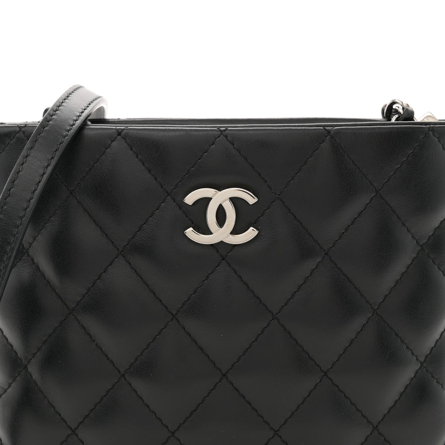 Lambskin Quilted Crossbody Bag Black