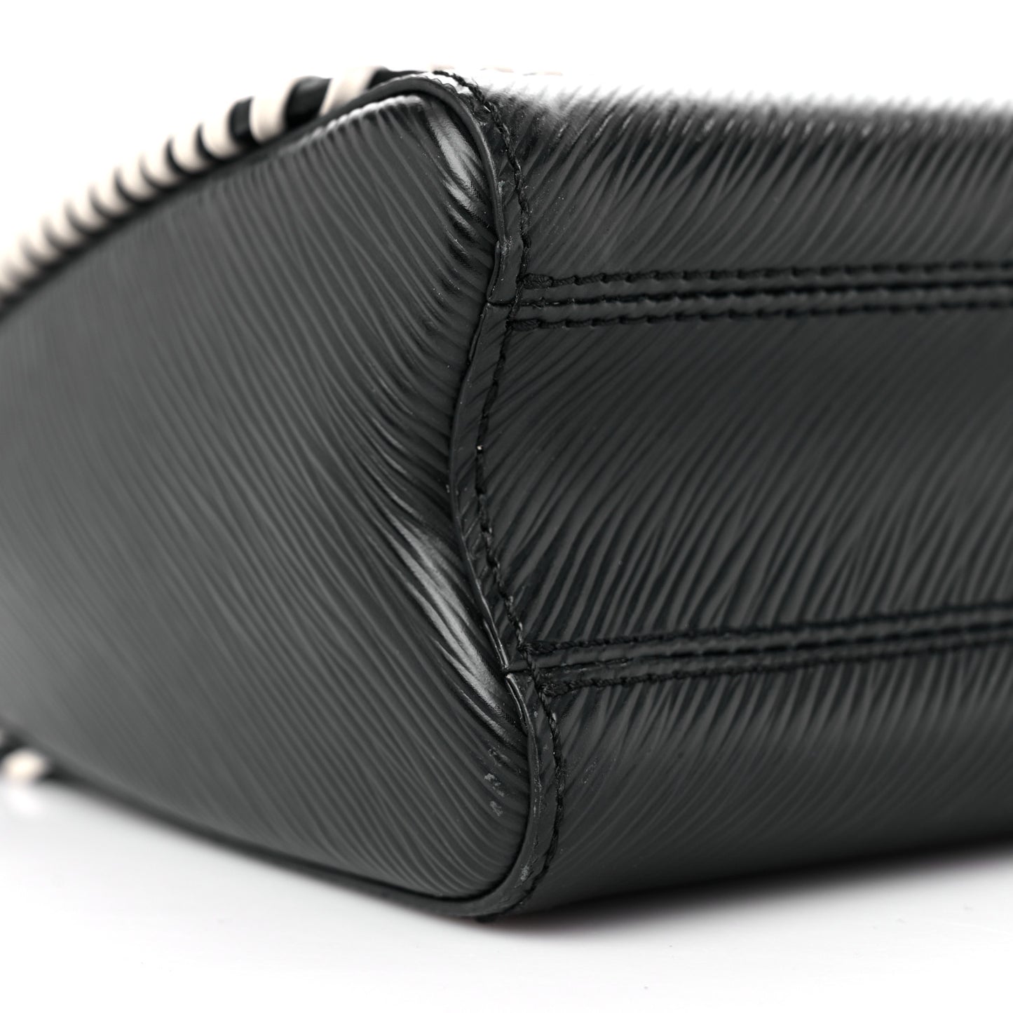 Epi Embroidered Twist Shoulder Bag MM Black