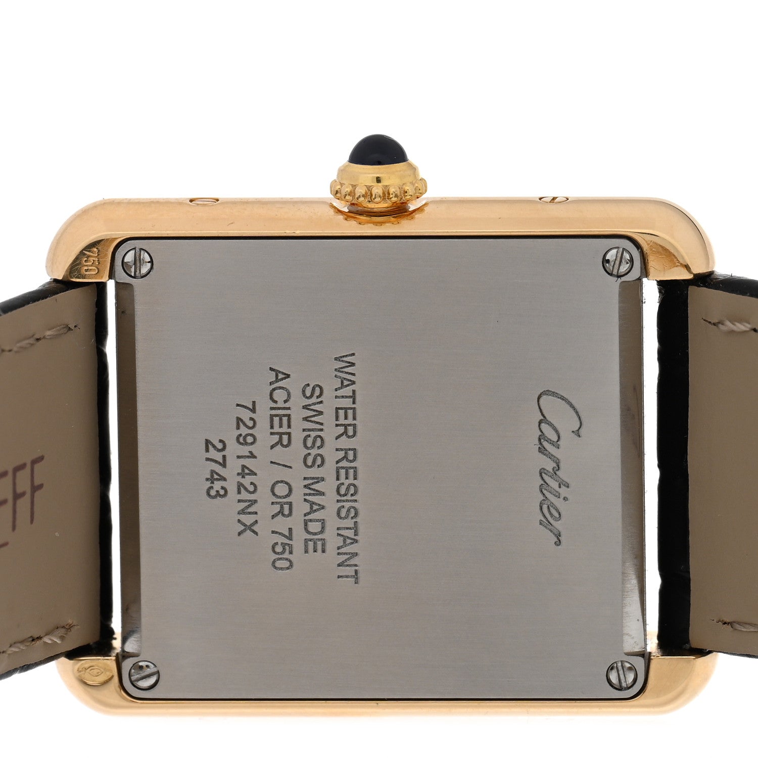 Cartier Stainless Steel 18K Yellow Gold Alligator 24mm Tank Solo Quartz Watch 4 of 4