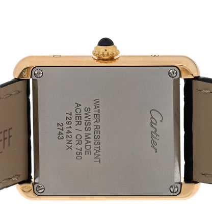Cartier Stainless Steel 18K Yellow Gold Alligator 24mm Tank Solo Quartz Watch 4 of 4