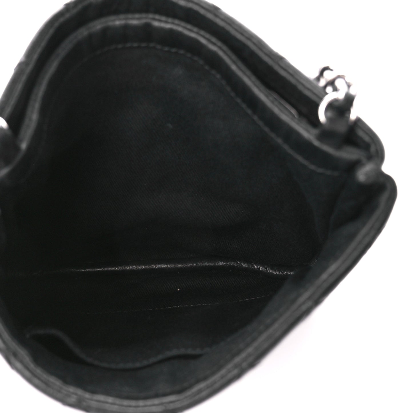 Aged Calfskin Quilted Crossbody Bag Black
