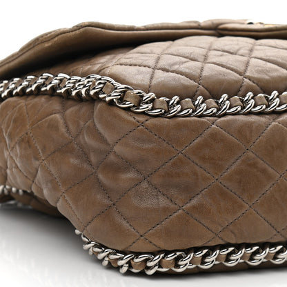 Chanel Washed Lambskin Quilted Maxi Chain Around Flap Taupe 8 of 11