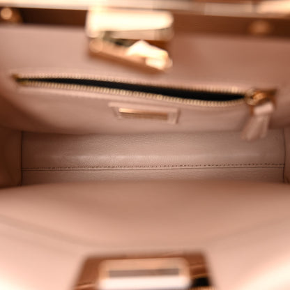 Fendi Vitello Seta Shiny Nappa Scalloped Studded Mini Peekaboo Iconic Satchel Soap 5 of 10